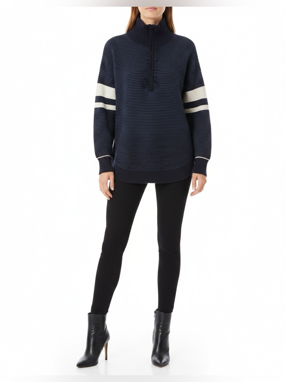 Offline by Aerie quarter zip navy ribbed pullover sweater size M